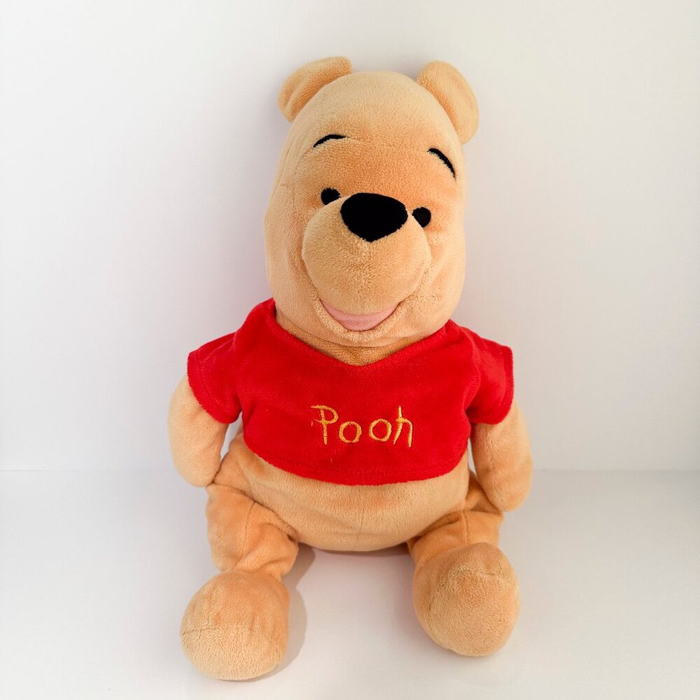 Disney Winnie The Pooh Plush Bear Red Sweater 14 Inch Stuffed Animal Toy Kids